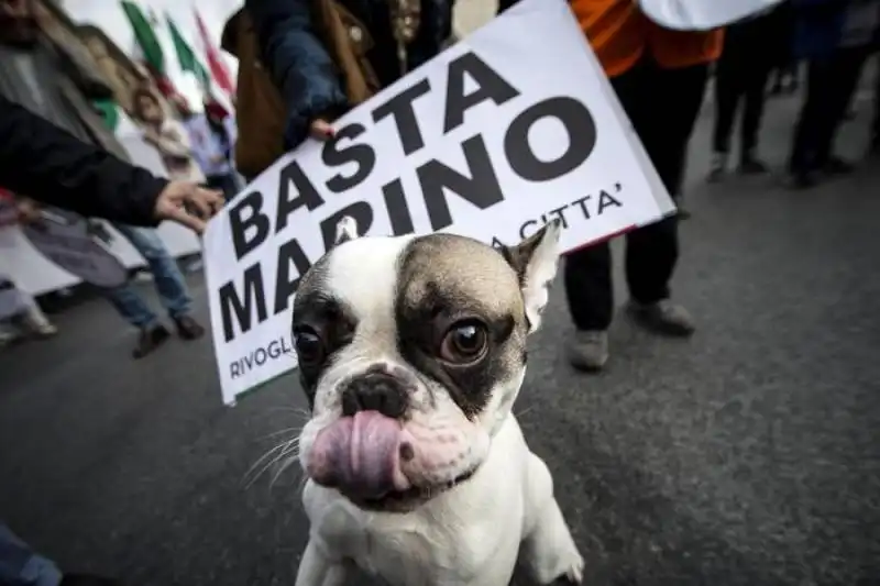 la destra marcia a roma  contro marino