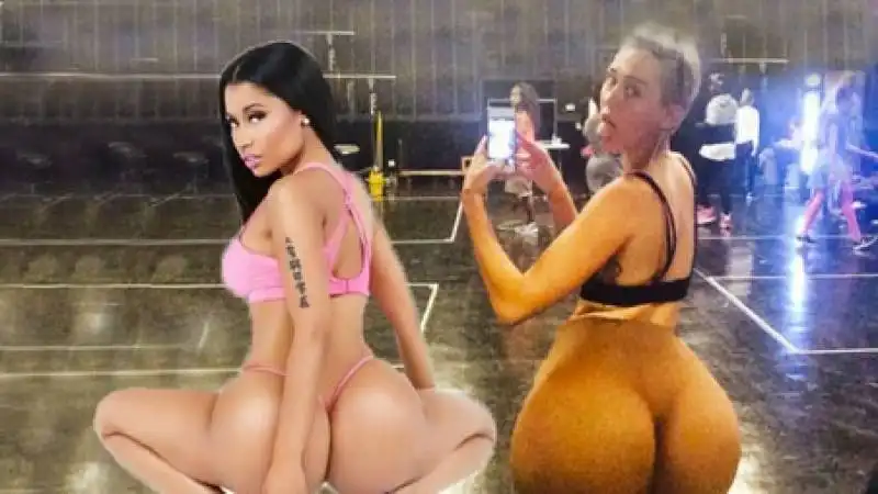 miley cyrus con il super culone stile nicki minaj