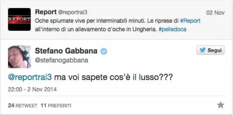 STEFANO GABBANA TWITTA A REPORT SU MONCLER 