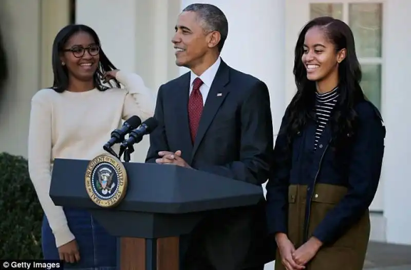 barack obama  con sasha e malia