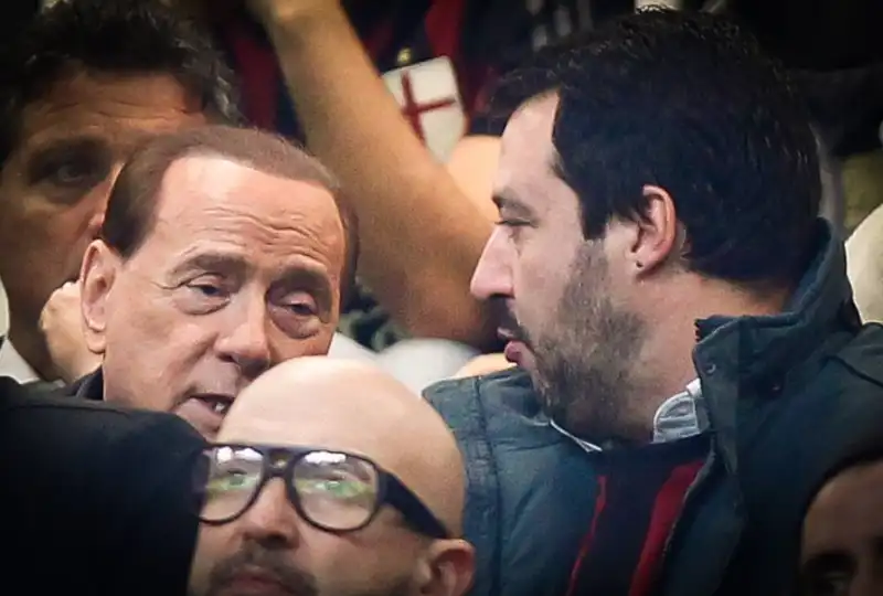 berlusconi e salvini allo stadio per milan atalanta   9