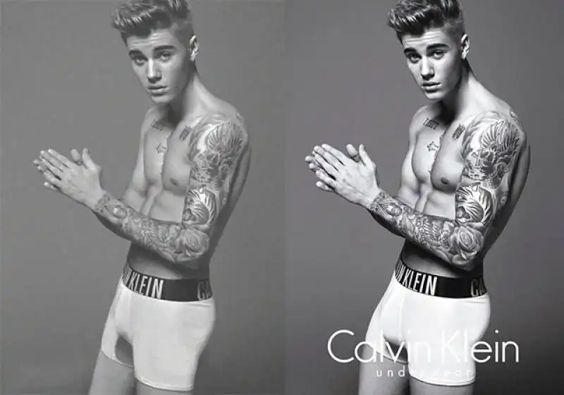 calvin klein il pacco ritoccato di justin bieber