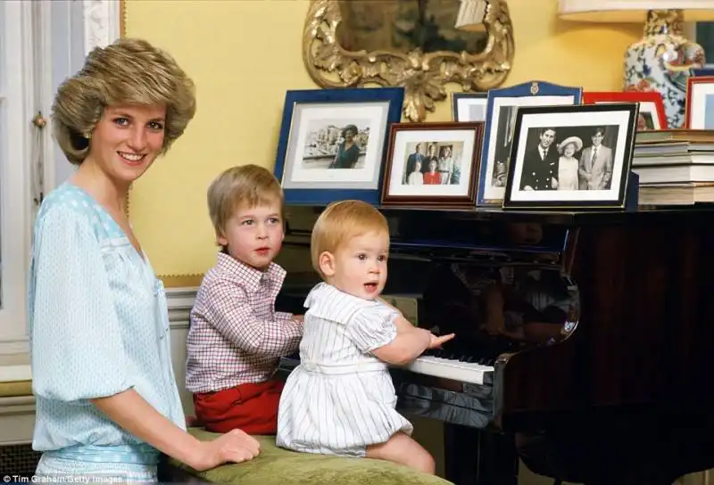 diana con harry e william