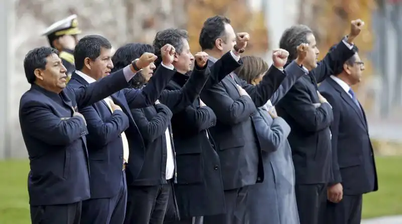 INCONTRO MORALES MERKEL - LA DELEGAZIONE BOLIVIANA