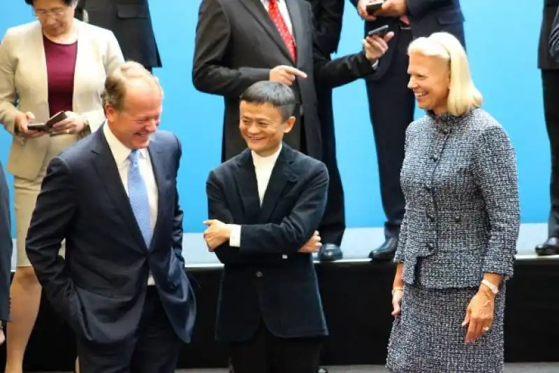  john chambers di cisco, alibaba ceo jack ma, and ibm ceo ginni rometty 