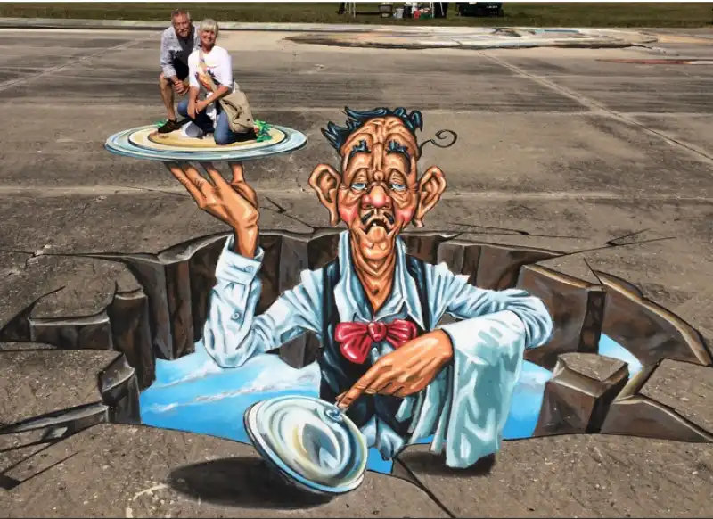 murale tridimensionale al chalk festival