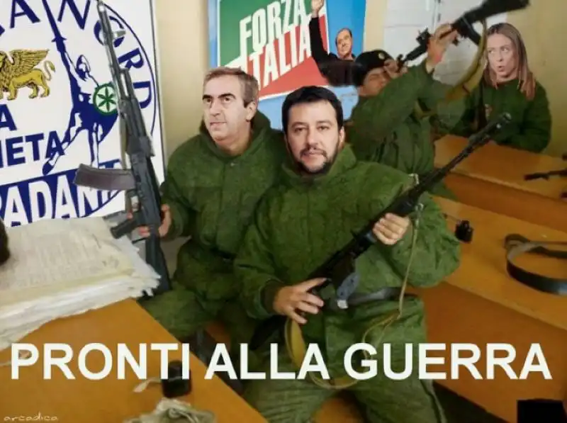 pronti alla guerra gasparri salvini meloni