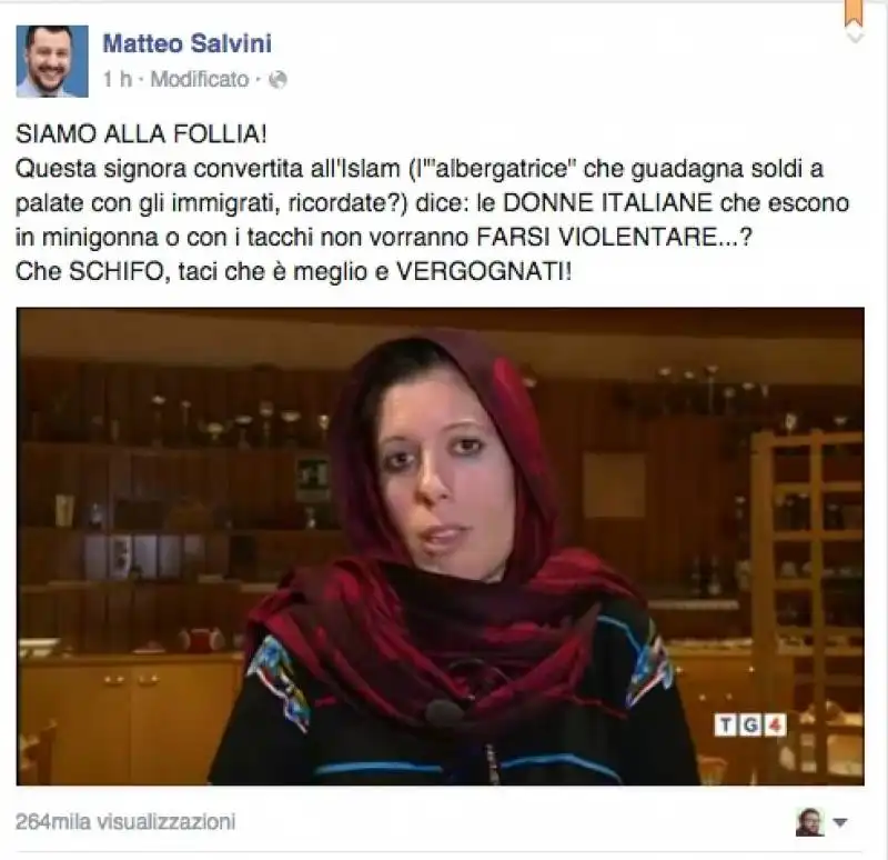 SALVINI CONTRO L ALBERGATRICE SILVIA 