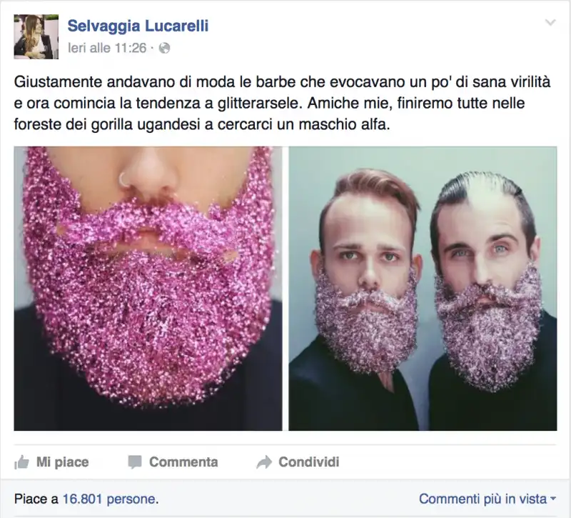 selvaggia su barba glitter