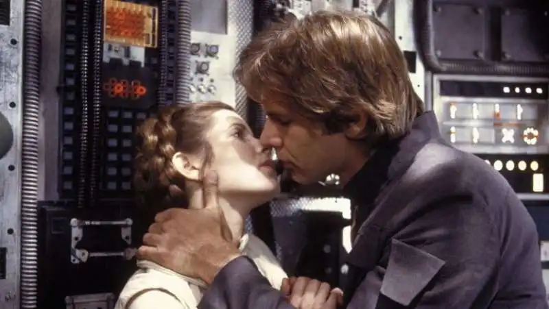 carrie  fisher harrison ford han solo leia star wars