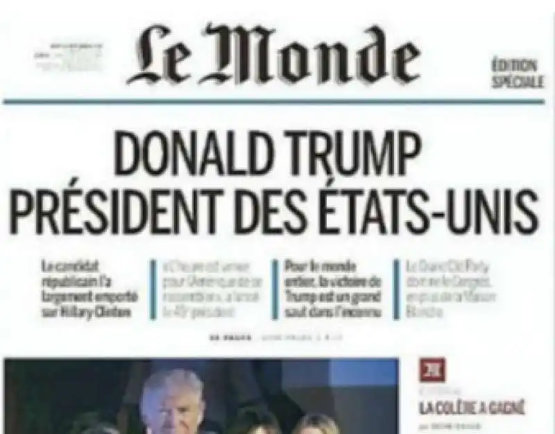 LA VITTORIA DI TRUMP SULLA STAMPA MONDIALE