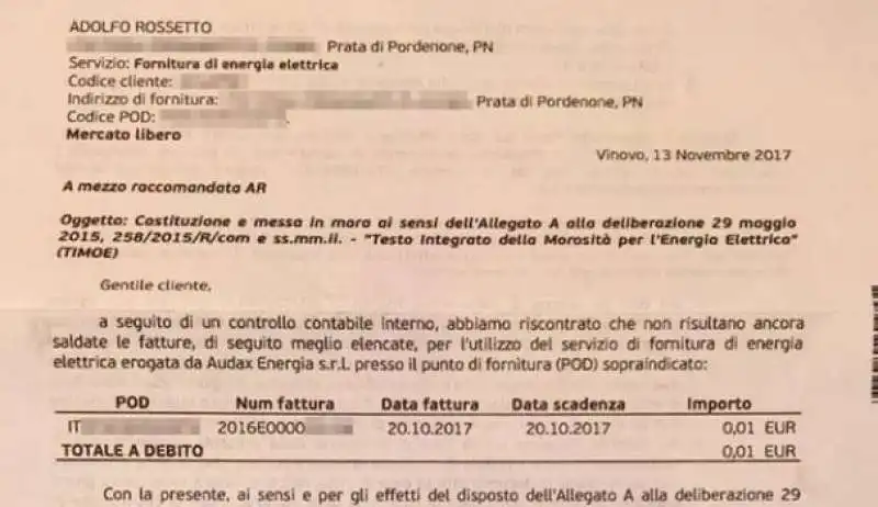 Audax energia e l ingiunzione per un centesimo