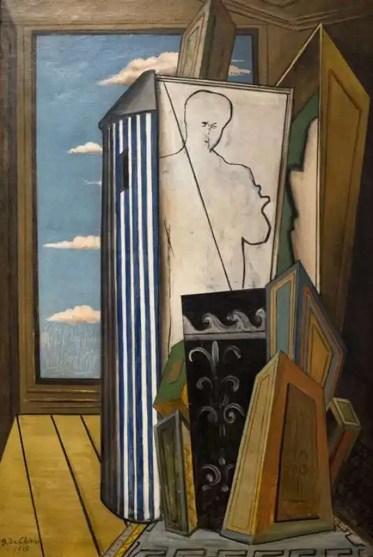 GIORGIO DE CHIRICO - COMPOSIZIONE CON AUTORITRATTO