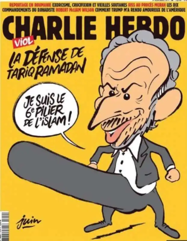 LA VIGNETTA DI CHARLIE HEBDO SU TARIQ RAMADAN