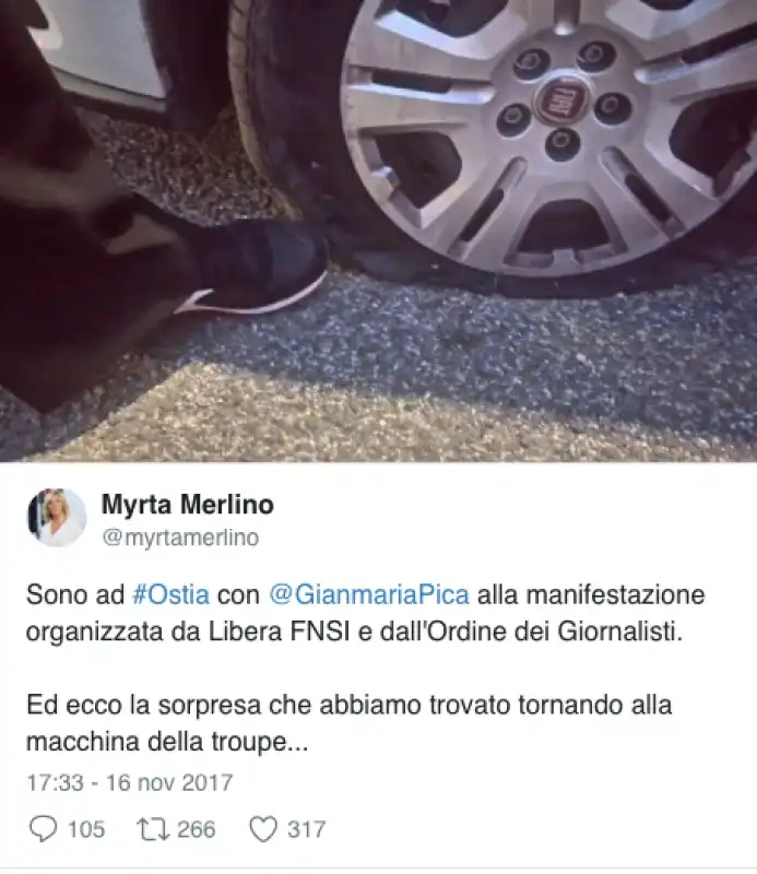 myrta merlino ostia tweet 