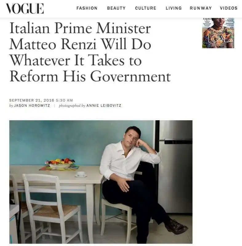 renzi su vogue