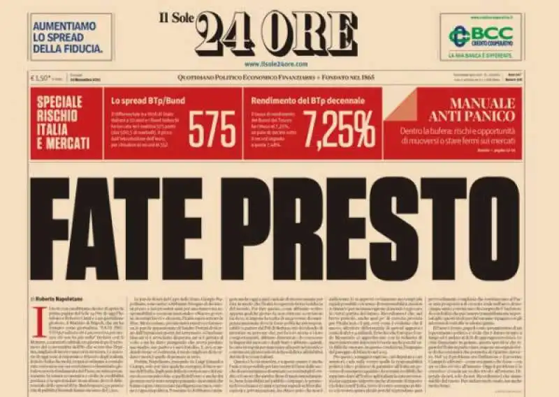 sole 24 ore fate presto 2011