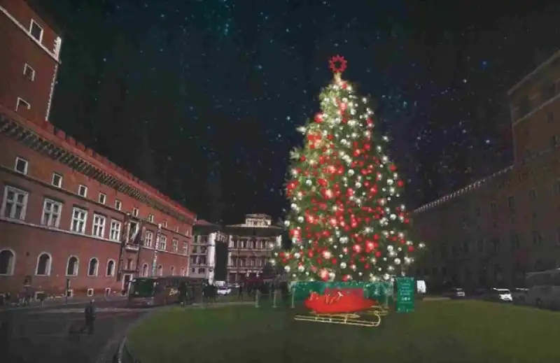 ALBERO DI NATALE PIAZZA VENEZIA NETFLIX