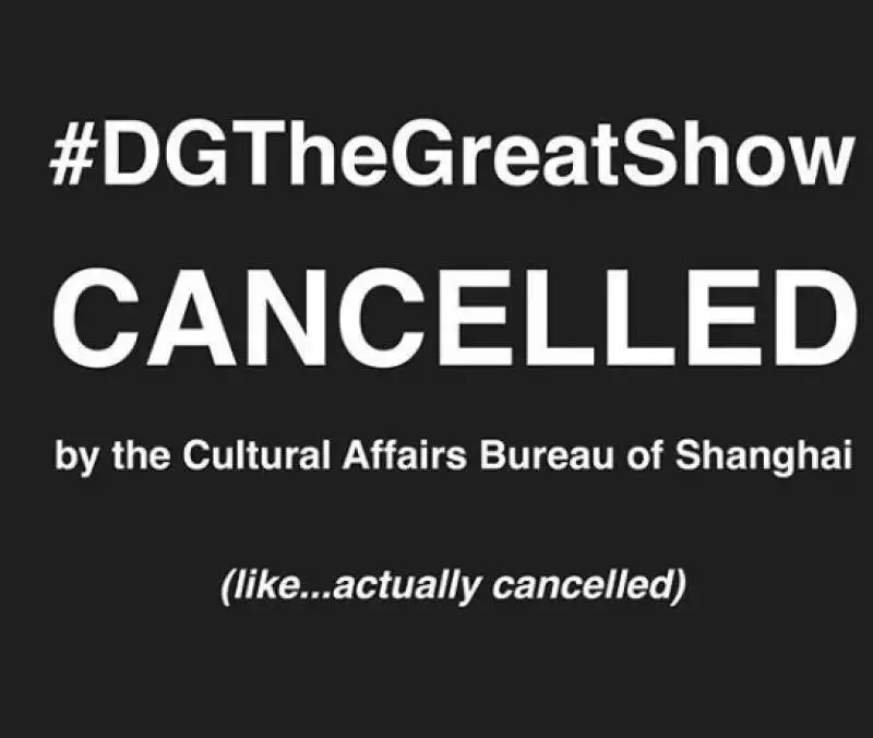 cancellata la sfilata di dolce & gabbana in cina