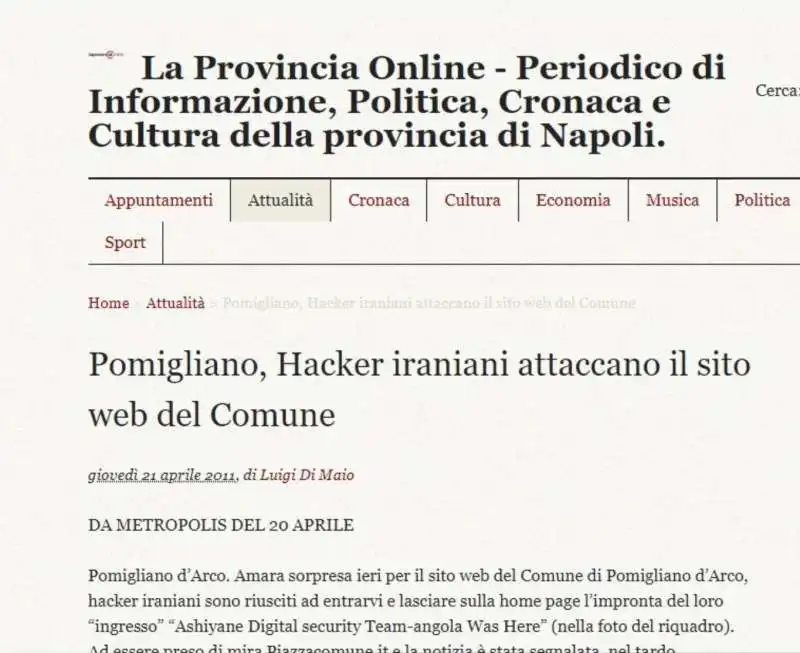 gli articoli di luigi di maio per 'la provincia online' 1