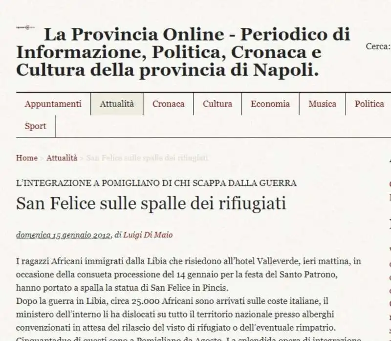 gli articoli di luigi di maio per 'la provincia online' 3