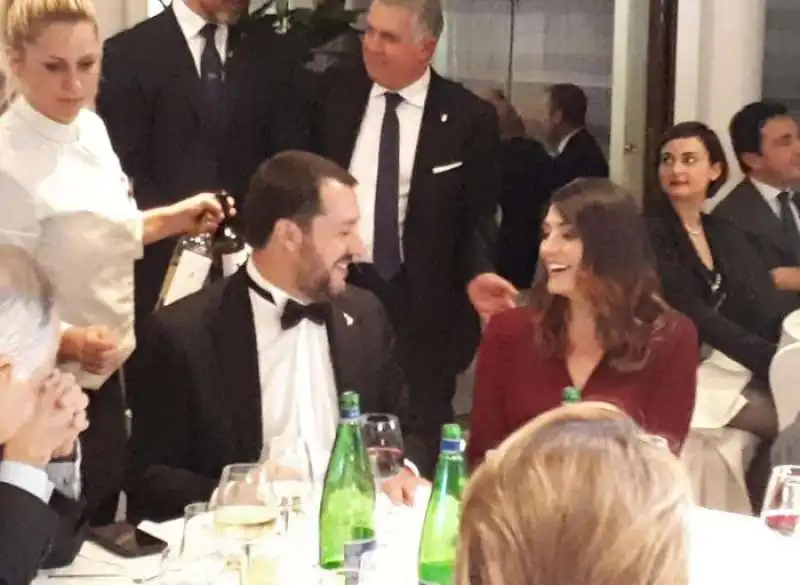 MATTEO SALVINI E ELISA ISOARDI ALLA CENA DI GALA DI ALIS