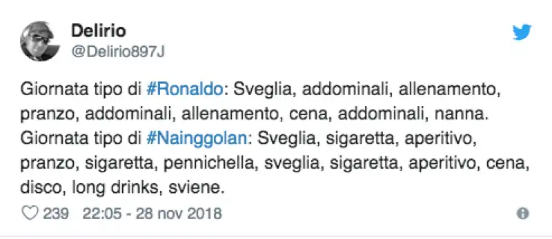 TWEET CONTRO NAINGGOLAN