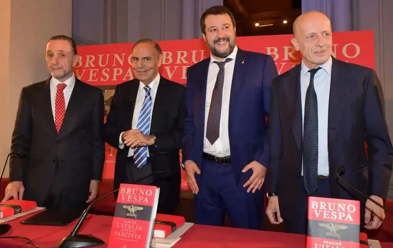 antonio polito  bruno vespa  matteo salvini  alessandro sallusti  foto di bacco (2)