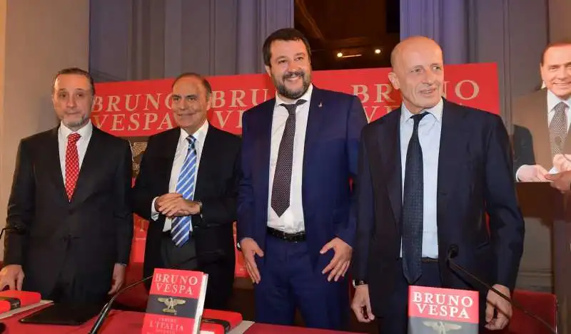 antonio polito  bruno vespa  matteo salvini  alessandro sallusti  foto di bacco (3)