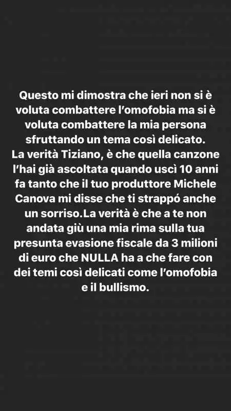 fedez risponde a tiziano ferro su instagram 3