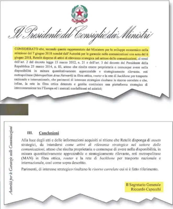 I DOCUMENTI PUBBLICATI DA LIBERO SUL CONFLITTO DI INTERESSI DI GIUSEPPE CONTE SUL CASO RETELIT