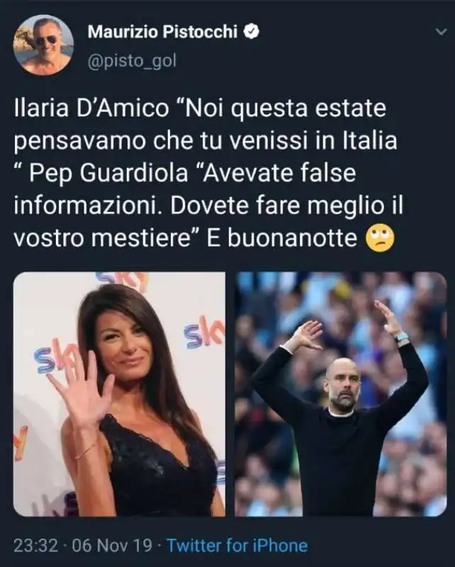 ILARIA DAMICO E PEP GUARDIOLA