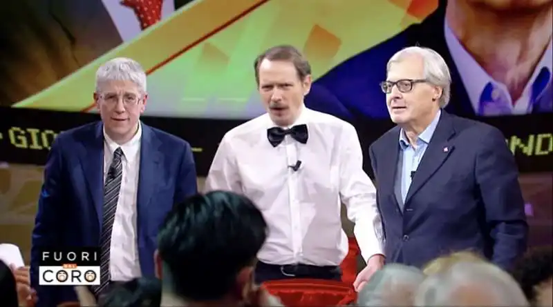 mario giordano e vittorio sgarbi sul ring a fuori dal coro 11