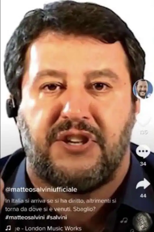 matteo salvini su tiktok