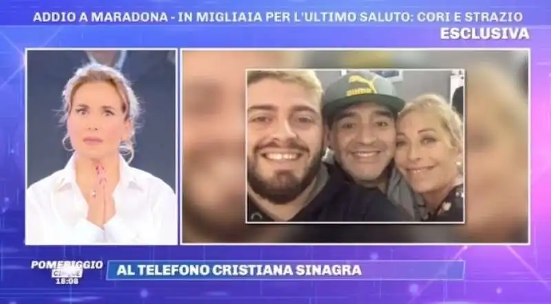 barbara d urso e cristiana sinagra madre del figlio di maradona 