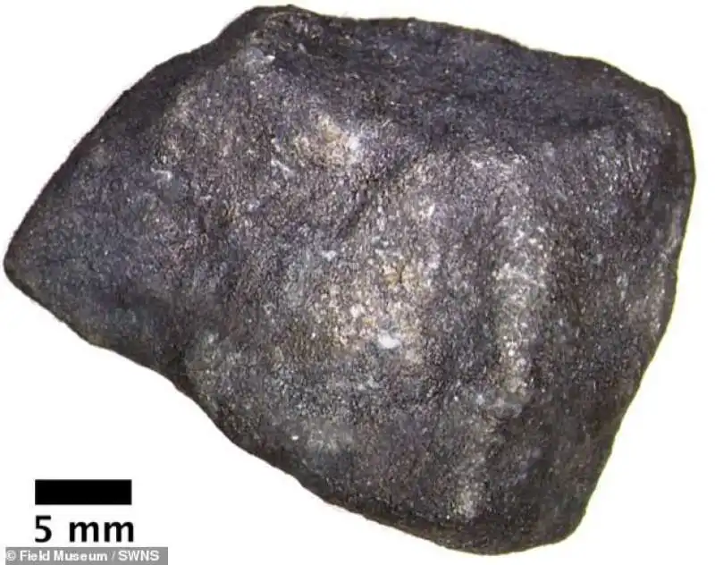 il frammento di meteorite nel lago strawberry, in michigan