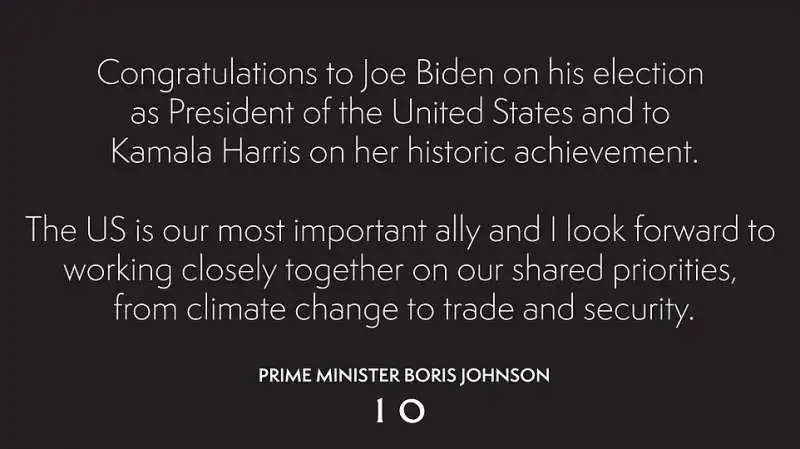 il messaggio di boris johnson per biden