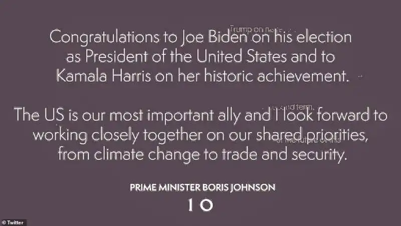 il messaggio di boris johnson per biden 2