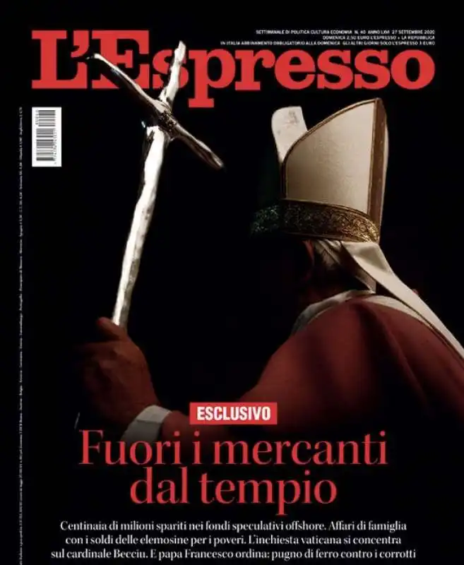 la copertina dell espresso sul caso becciu