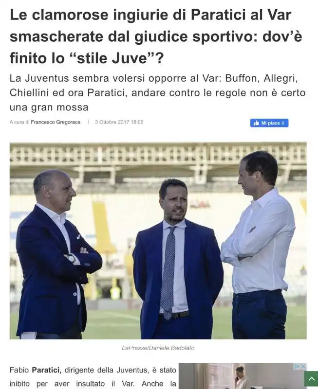 LA JUVENTUS CONTRO IL VAR - FABIO PARATICI