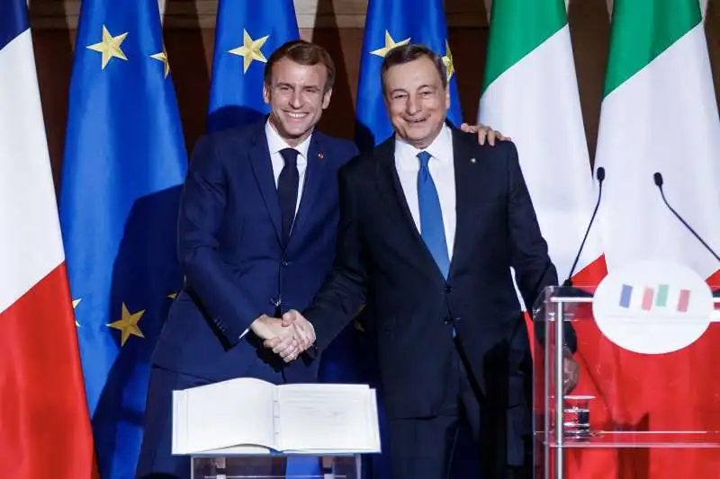 emmanuel macron   mario draghi   trattato del quirinale