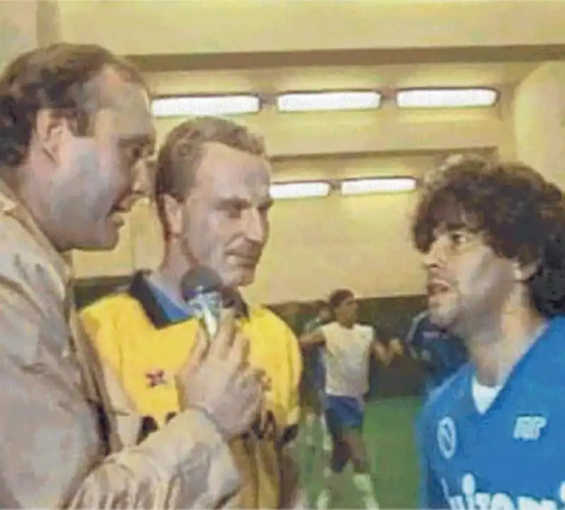 giampiero galeazzi con rummenigge e maradona