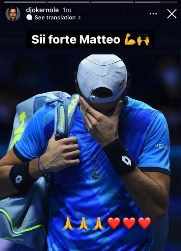 il messaggio di djokovic a berrettini 