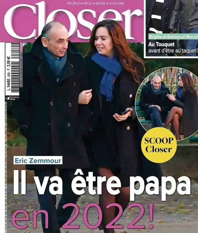 la prima pagina di closer su eric zemmour e la gravidanza di sarah knafo