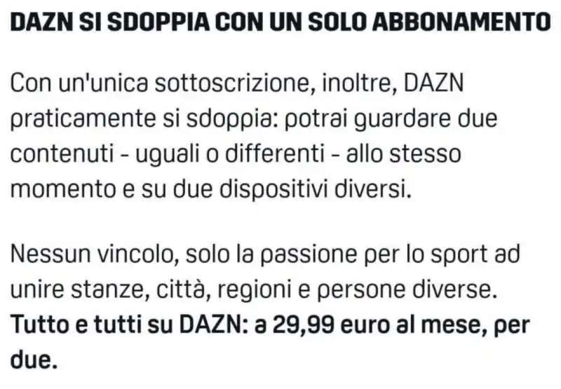 le regole di abbonamento che dazn vuole cambiare