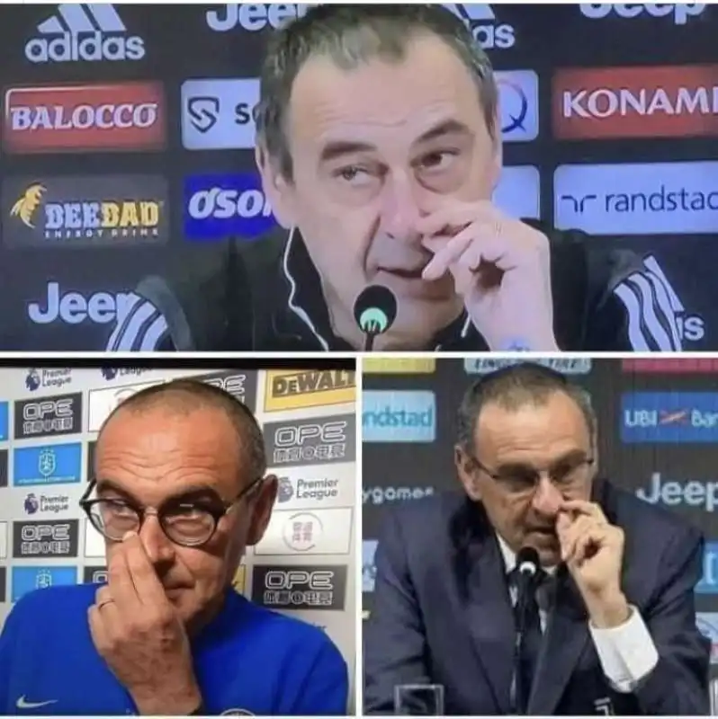 maurizio sarri con le dita nel naso 1