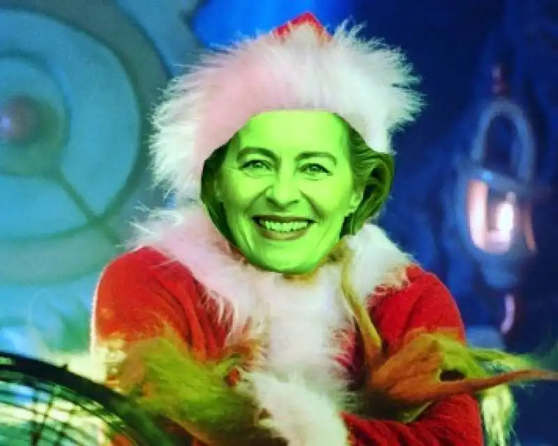 URSULA VON DER LEYEN IN VERSIONE GRINCH