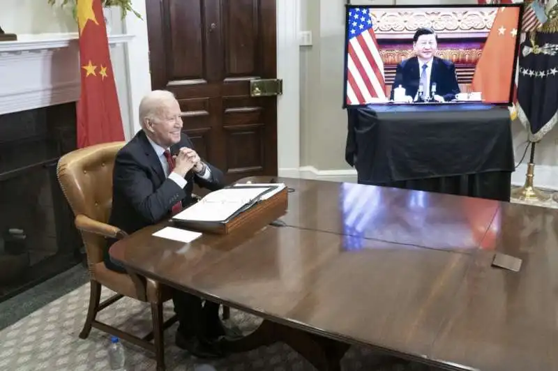 videoconferenza joe biden xi jinping   