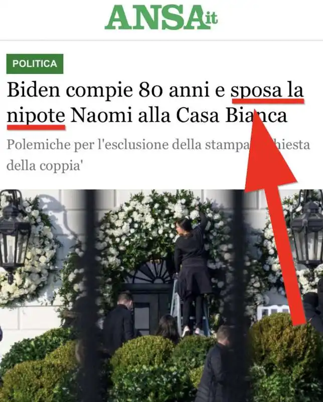 ansa, biden sposa la nipote