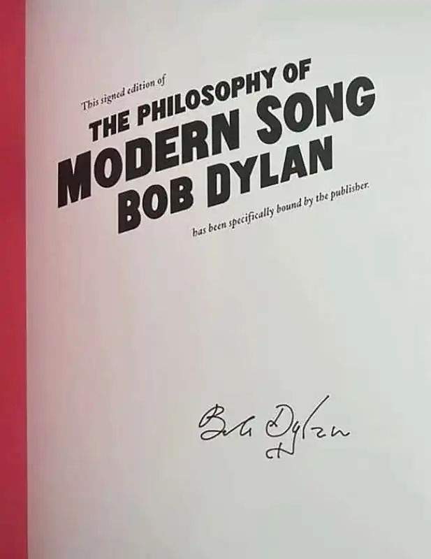 AUTOGRAFI FINTI NEL NUOVO LIBRO DI BOB DYLAN 